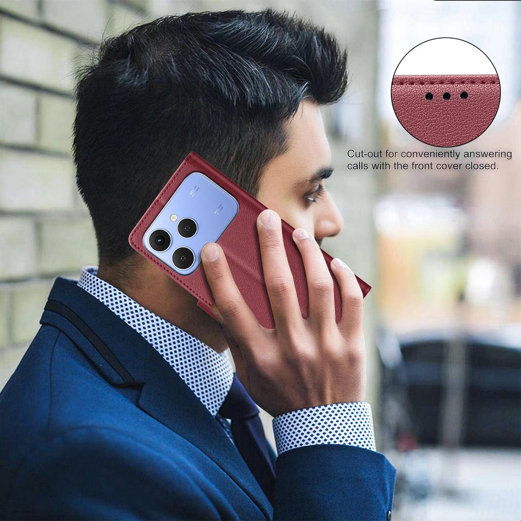 For TECNO Spark 40 4G Leather Case BINFEN COLOR BF32 Wallet RFID Blocking Phone Cover