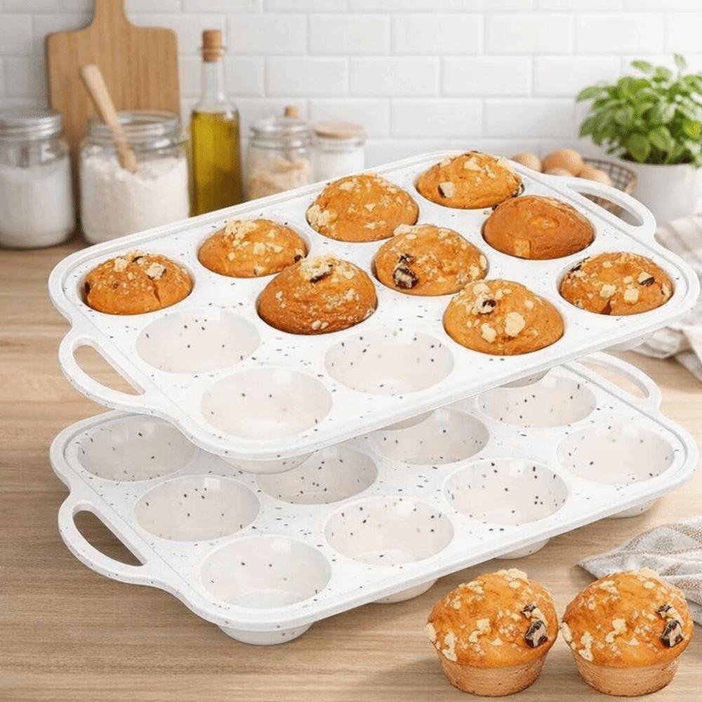 Moule à Muffins en Silicone 24/12/6 Cases Résistant à la Chaleur pour Cupcakes Moule à Cupcakes pour la Cuisson Pudding