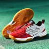 Herren Sneakers, professionelle Tischtennis-Badmintonschuhe, atmungsaktiv, rutschfest, Sportschuhe, rot, Tennis-Sportschuhe, große Größe 46