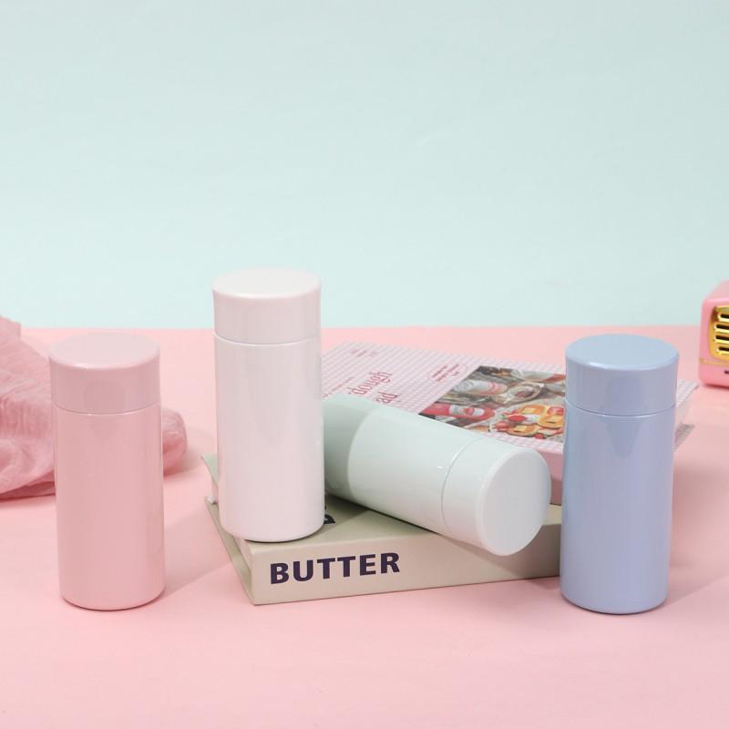 Compact Pastel Pocket Thermos 200ml Double Wall Vacuum Insulated Stainless Steel Cup Women Men Travel Office