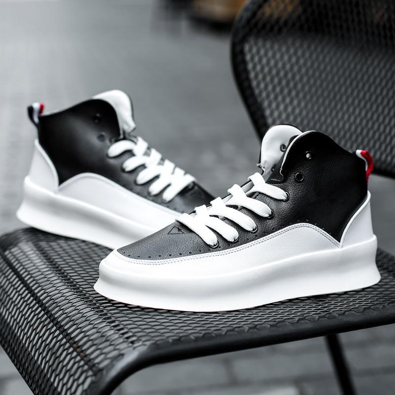 

Европейская станция Внешняя торговля Взрыв Неделя моды Сочетание цветов Высокие мужские кроссовки на платформе Белые Универсальные Повседневные Тренд Борд-кроссовки 44