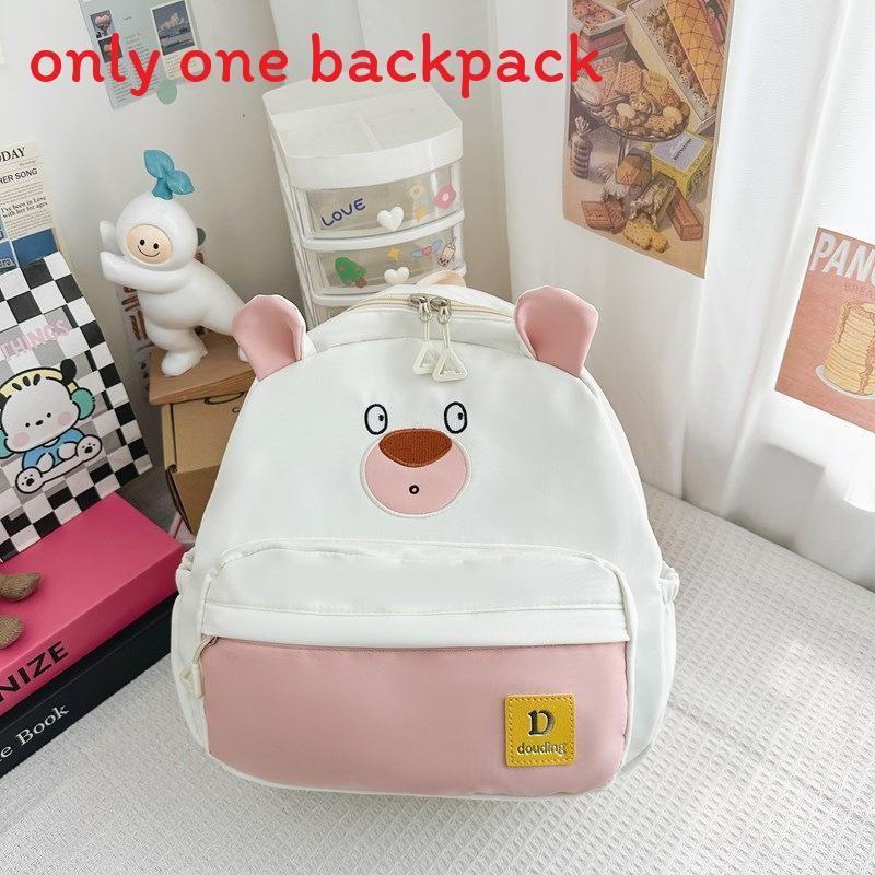 Bear Little Children Backpack Zipper Design Adjustable Shoulder Straps Schoolbag