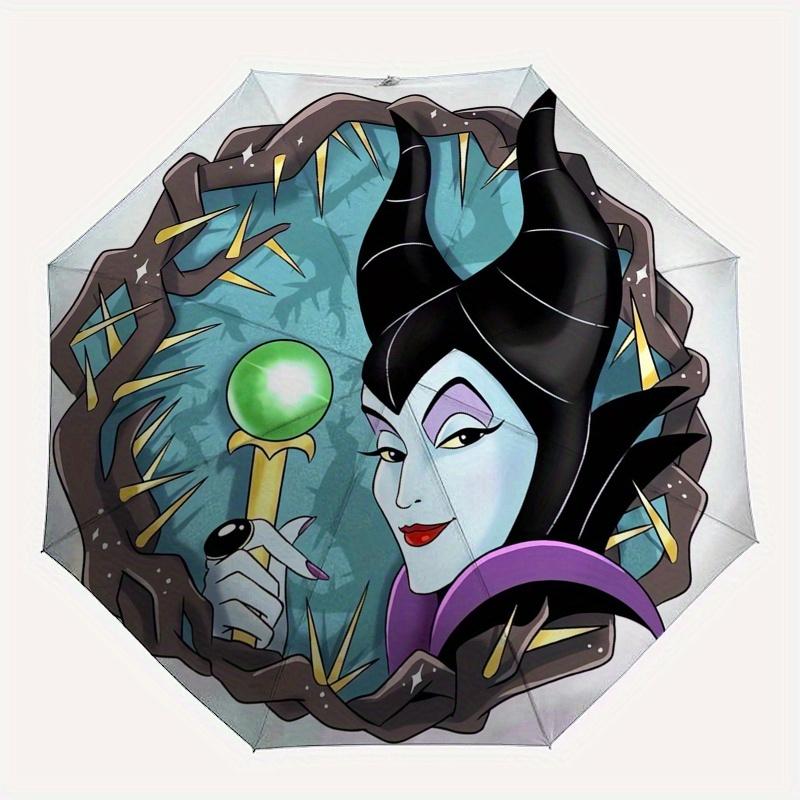 Maleficent,Sorcery Themed Automatic Opening and Closing Folding Umbrella, Reinforced 8 Ribs, Compact Travel Design, Fashionable Folding Umbr