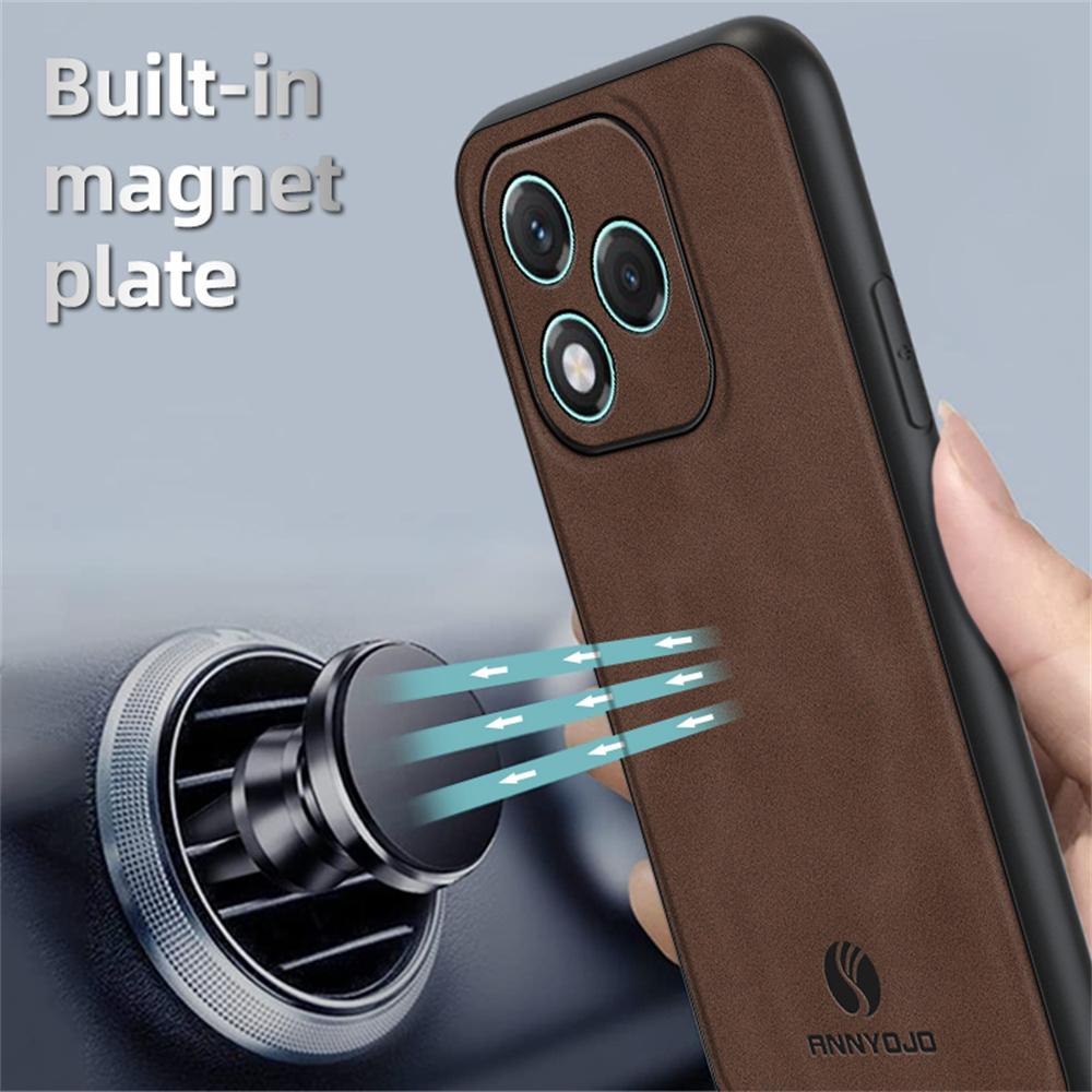 ANNYOJO For Honor 400 Lite Deksel PU Lær+PC+TPU Anti Fall Telefons Bakdeksel