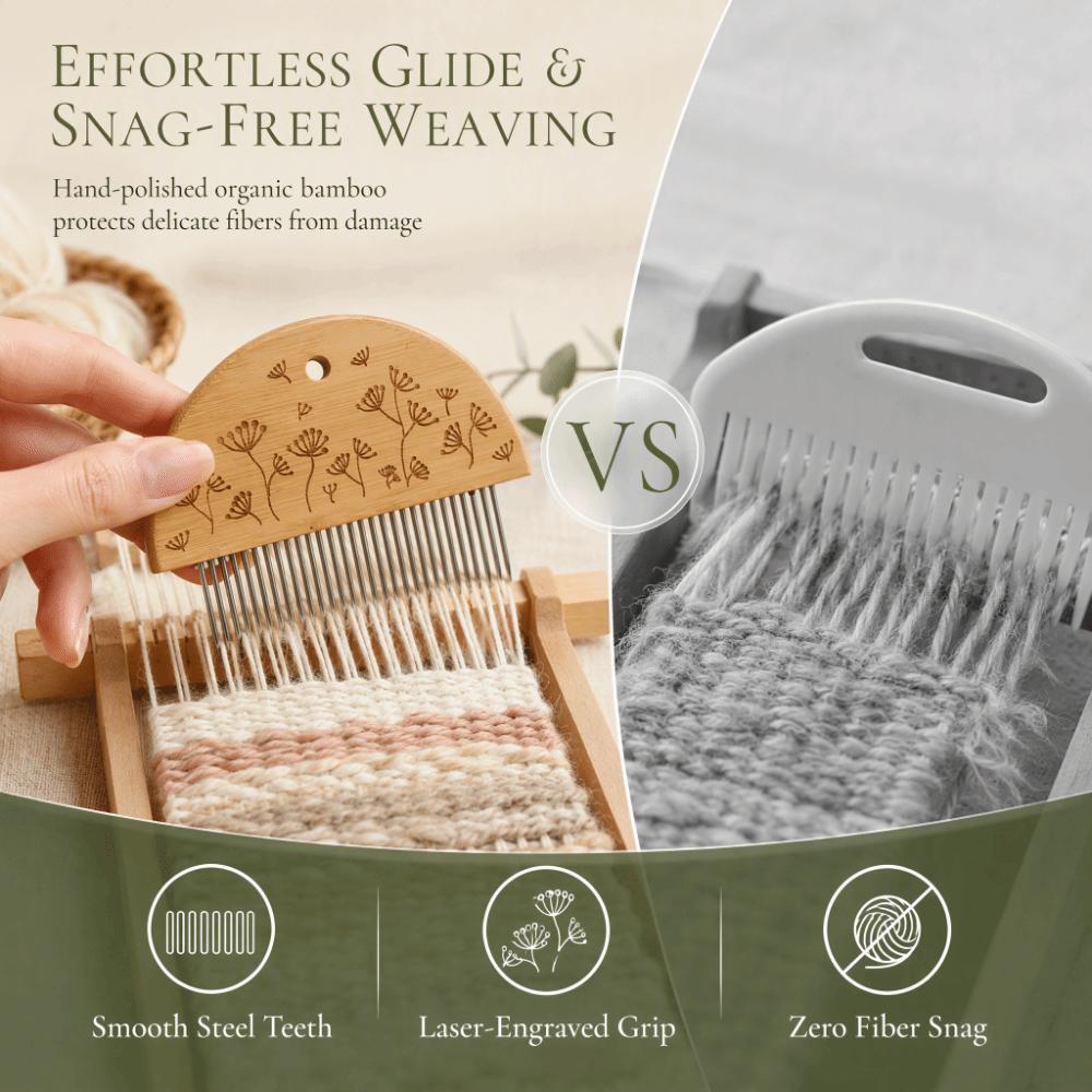 Wooden Weaving Loom Comb Large Eye Needle Hand Looming Accessories For Beginners