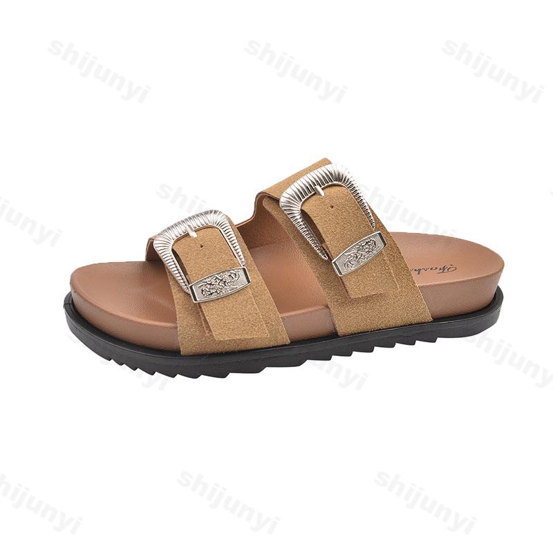 Fashion Women's Slippers 2025 New Summer Fashion Outdoor Beach Sandals Female Buckle Comfortable Non Slip Slippers Sandalias De Mujer