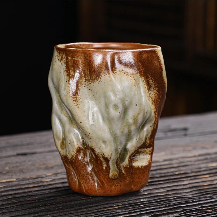 Coarse Pottery Teacups Stone Coffee Mugs Japanese Retro Tea Sets Kitchen Bar Decoration Cups Living Room Desktop Decoration Mugs