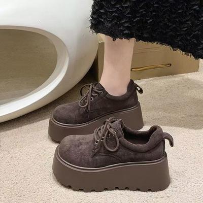 Internet Celebrity Explosion, Foreign Style Thick-soled Loafers 2025 Autumn Small Man Height Increase Muffin Casual Shoes