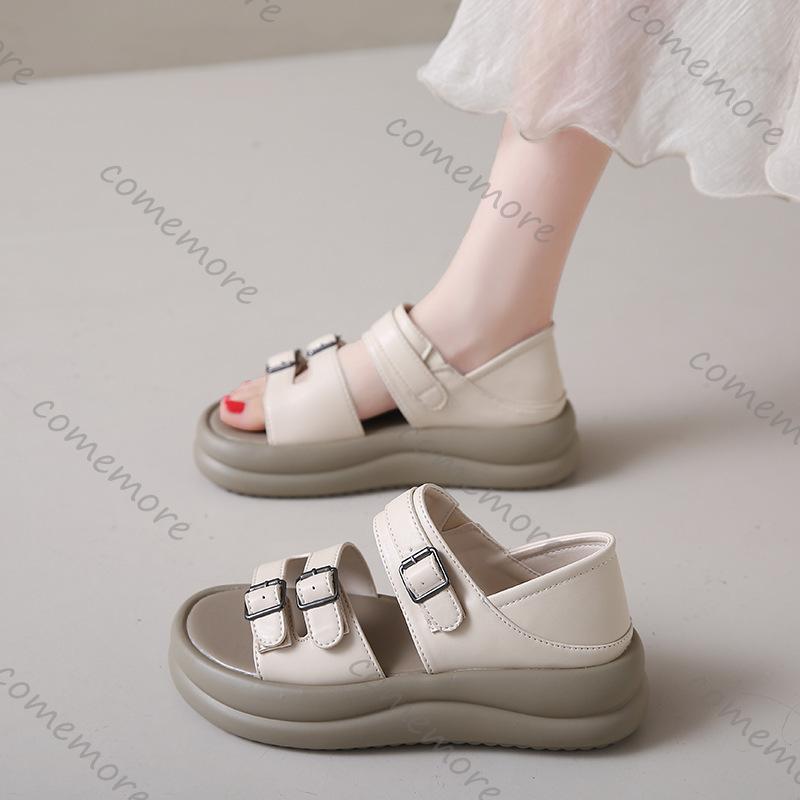 Moda Comemore Grube Sandały Damskie Lato Nowe Retro Puste Modne Klamry Pasków Platforma Zakryty Obcas Sandały Damskie Odzież Wierzchnia