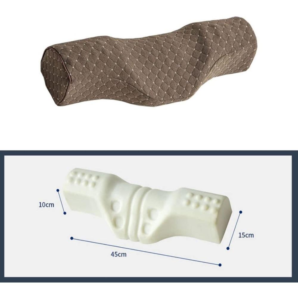 Pernă Cervicală pentru Gât pentru Dormit cu Alinare a Durerii, Pernă Rulou pentru Gât Spumă cu Memorie, Pernă Cilindrică de Călătorie pentru Pat pentru Persoane care Dorm pe Lateral, Persoane care Dorm pe Spate. (albastru)