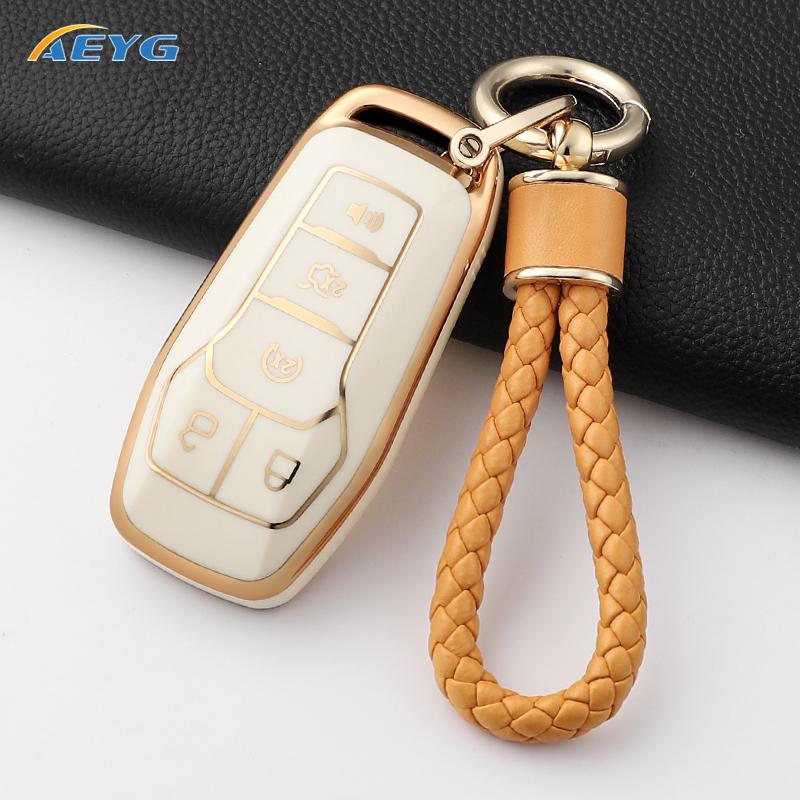 Tpu Car Key Cover Case Shell Fob For Ford Fusion F-150 Edge Explorer Mustang Lincoln Mkz Mkc Platinum  F150 Lariat 5 Buttons
