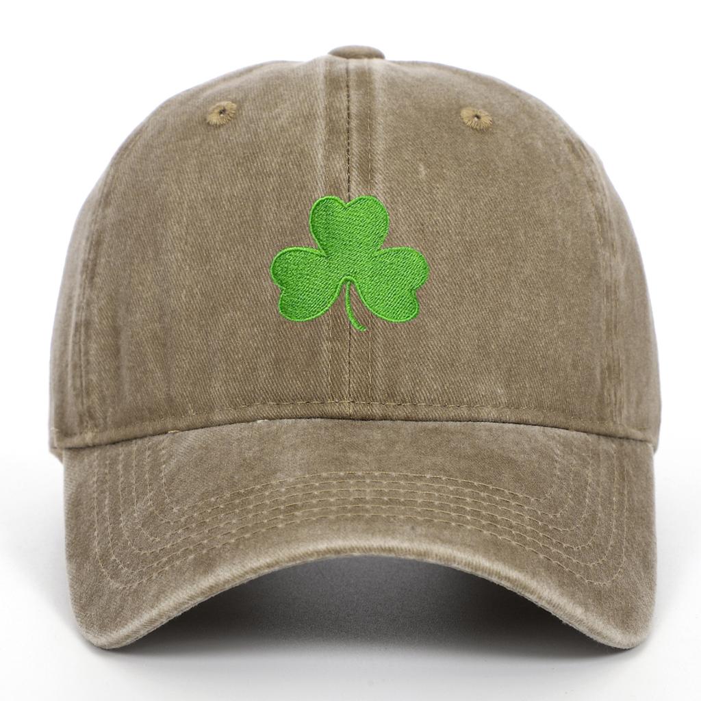 Ireland Green Baseball Cap Retro Clover Embroidered Sunscreen Hat for Men And Women Trendy Couple Duckbill Cap