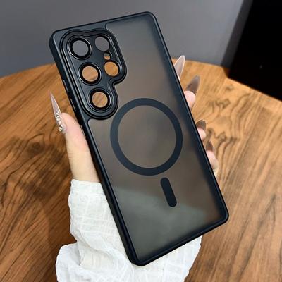 Magnetický Luxusní Matný Průsvitný Pancéřovaný Nárazuvzdorný Kryt Pro Samsung Galaxy S24 S23 S25 Ultra Plus Magsafe Kryt Pro Bezdrátové Nabíjení