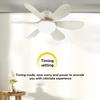 Home LED iling Fan Light E26 E27 Base 3-colour Adjustable Wireless Remote Control 52CM iling Fan Lamp for Bedroom Living