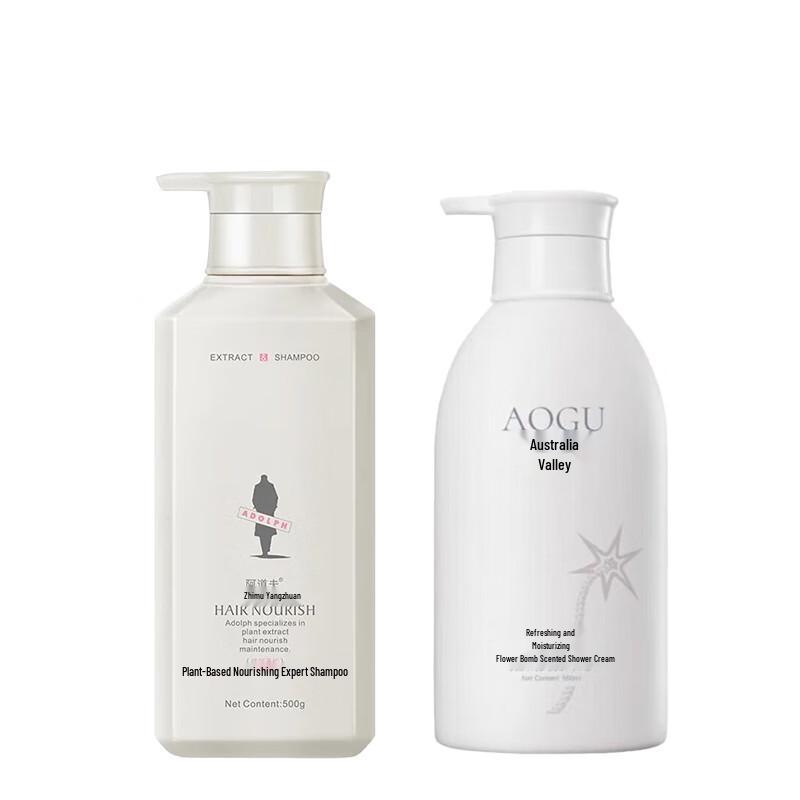 Adolph Plant Extract Anti-Dandruff & Volumizing Shampoo + Refreshing Shower Gel Set