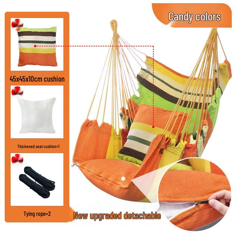 Adult Rainbow Hanging Chair with Thickened Pillow