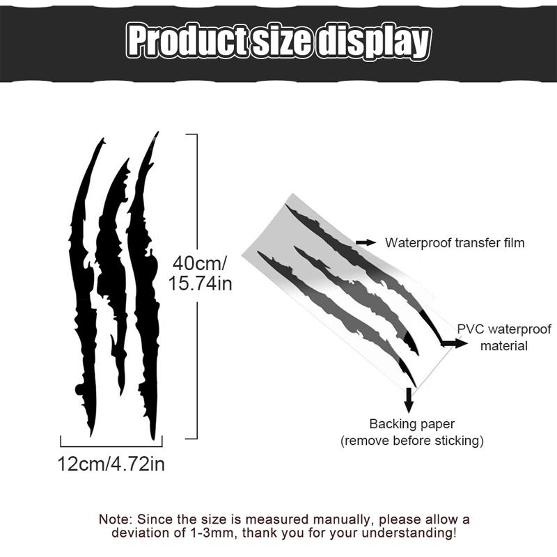 Auto Car Sticker Reflective Monster Claw Scratch Stripe Marks Headlight Decal Car Stickers 40cmX12cm Car Accessories