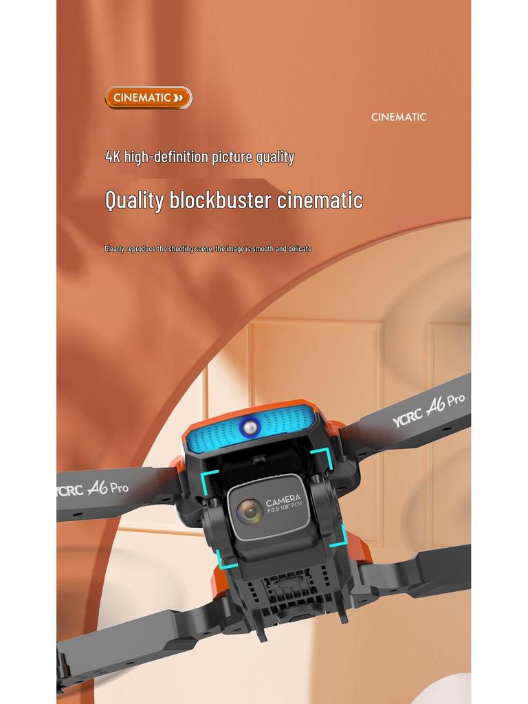 A6 Pro 4K Drone with Optical Flow Positioning, Obstacle Avoidance, Folding Design & Dual ESC Cameras