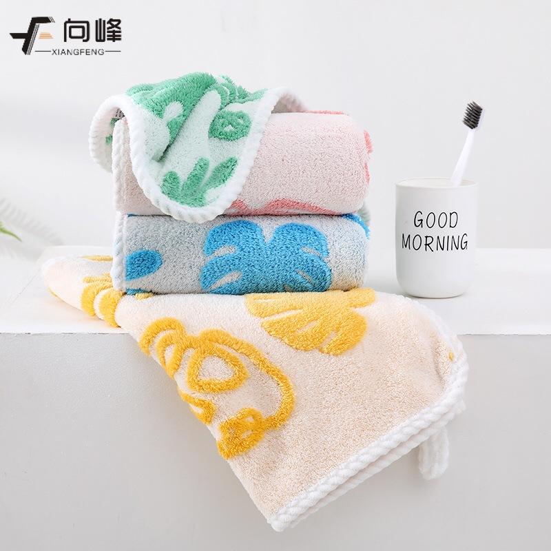 Towel New coral fleece jacquard series hemming soft absorbent household face towel hand towel