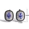 Super Luxury Real Gems Natural Inclusion Quality Blue Tanzanite Earrings 925 Silver Light Luxury Elegant Jewelry Gift for Women