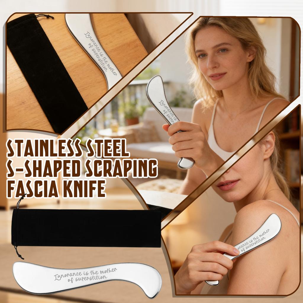 Customized Stainless Steel Fascia Knife, S-shaped Neck Massager, Muscle Scraper, Beauty Tool