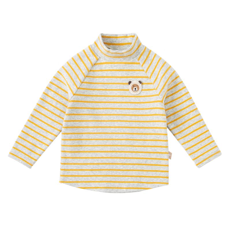 Dave & Bella Kids' Striped Half-High Collar Long Sleeve T-Shirt