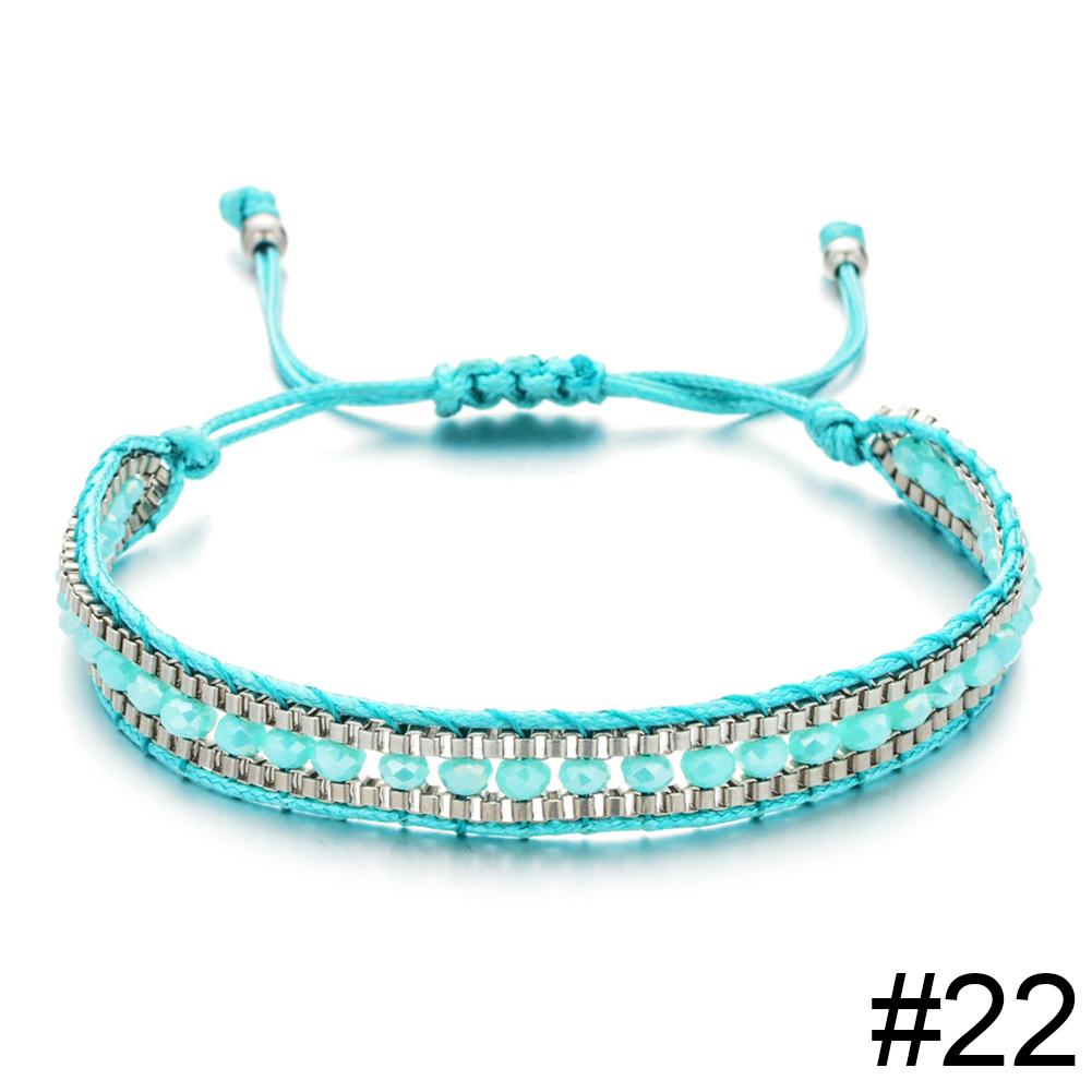 Bohemian Ladies Bracelet Fashion Hand-woven Bracelet Crystal Single Layer Beaded Bracelet National Wind Friendship Bracelet Gift