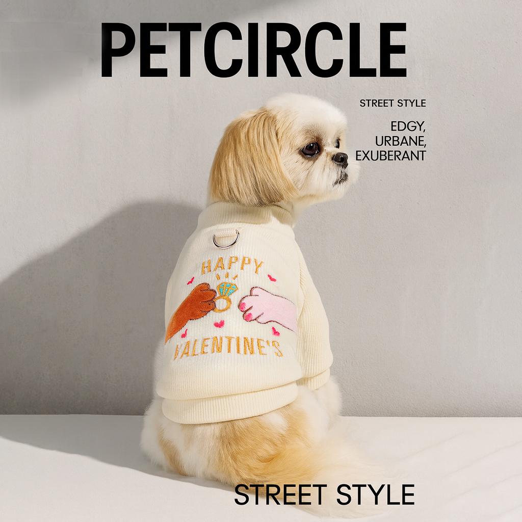 Pet circle, dog small dog clothes, cat clothing, autumn and winter Valentine's Day love collection