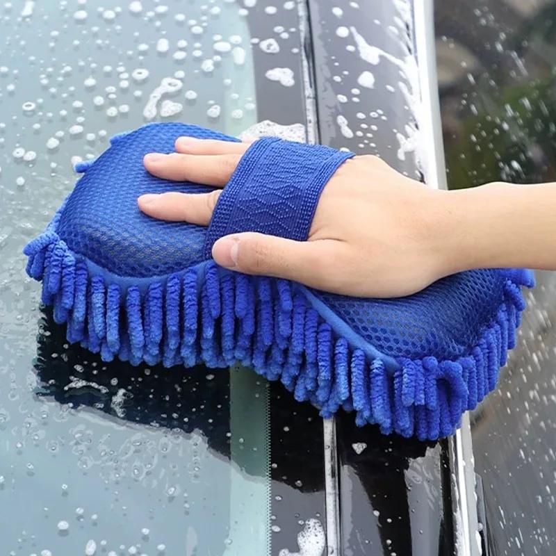 Car Wash Microfiber Chenille Sponge Care Washing Brush Thick Pad Household Cleaning Wash Towel Auto Gloves Styling Accessories