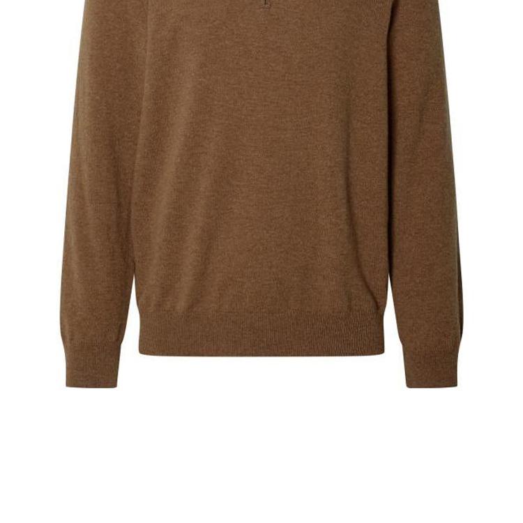 Polo Ralph Lauren Solid Color Mock Neck Fitted Long Sleeve Sweater Men Sweater Brown 710876756-013