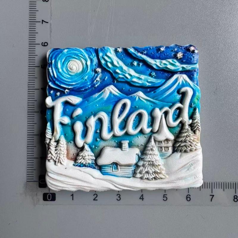 Northern Europe Helsinki Finland Fridge Magnetic Sticker Lapland Aurora Santa Claus Village Turku Castle  Collection Home Kitchen Decoration
