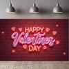 Love Background Neon Heart Backdrop Valentine Background Effect Themed Banner For Wedding Anniversary Valentine's Photo
