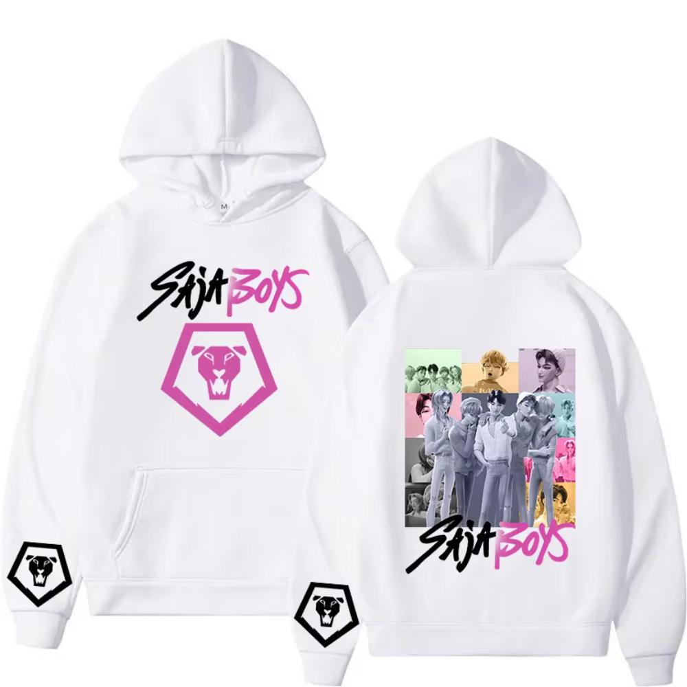 K-Pop Saja Boys Dämonenjäger Film 2025 Grafik-Hoodie Herren Damen Mode Ästhetisches Sweatshirt Gemütlicher Hochwertiger Langarm-Hoodie