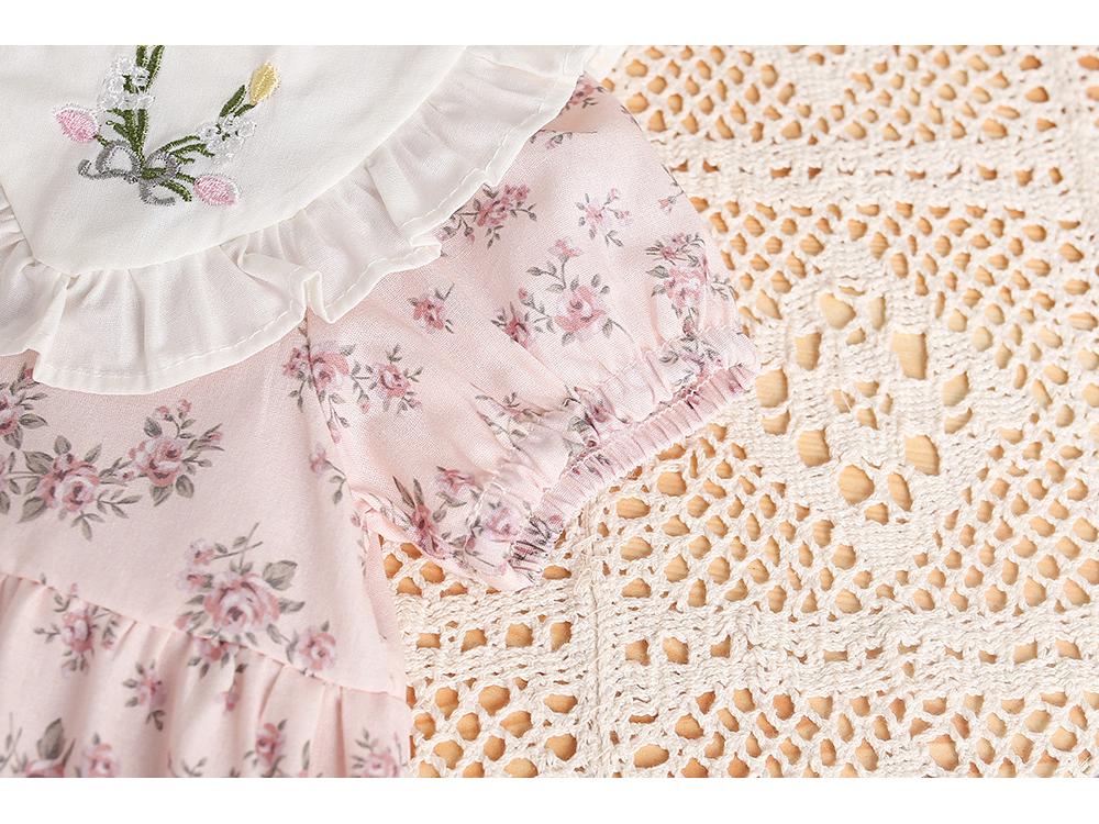 Floral Baby Girl Summer Romper - Sweet Short Sleeve Bodysuit