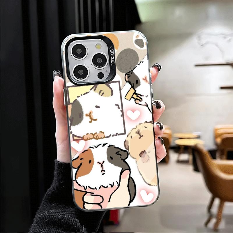 Cartoon Cute Hamster Soft Phone Case for iPhone 15 16 17 Pro Max 17Air 16E 14 Plus 13 12 Mini Shockproof Cover Back Shell
