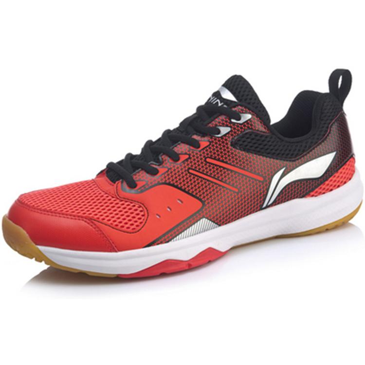 Li Ning Non Slip Lightweight Low Top Badminton Shoes Unisex Red AYTP005-2