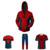 Felpa con zip T-shirt Pantaloni Set Spiderman Hip Hop Marvel Costume Cosplay