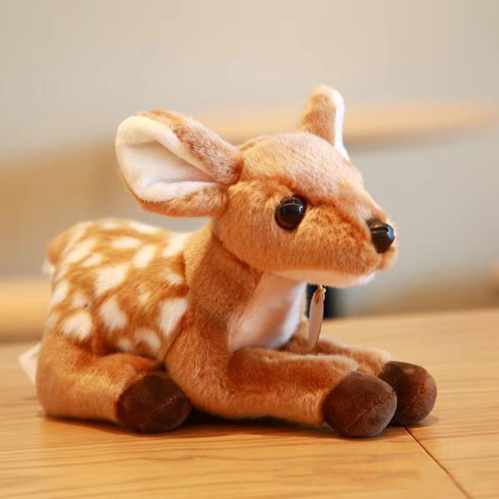 

М які ляльки Sika Deer Plush Bright Color Simulation Deer Toy М які ляльки Deer Dolls Children Baby коричневий