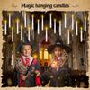 Halloween Decor Floating Candles with Wand Magic Hanging Candles with Remote Flameless Taper Led Candle Floating Window Candle