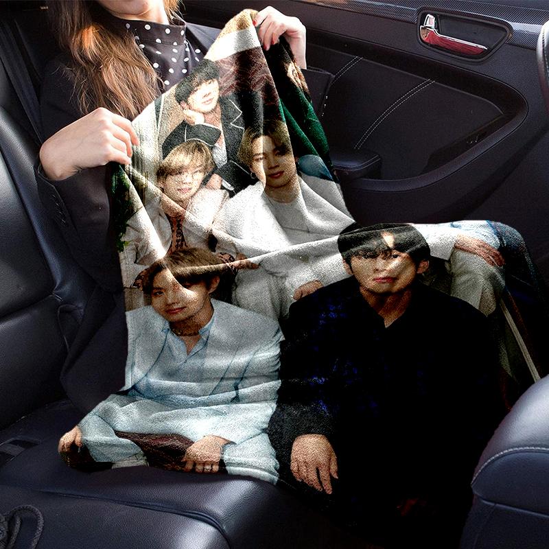 K-pop music group Blanket Flannel Blanket for bed, sofa, Camping, Hiking, Picnic Essentials, gift for family Fan gifts