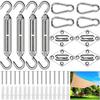 Shade Sail Fixing Kit - AIMOONSA - 44 Pieces - Stainless Steel 304 - Rustproof - Adjustable Tensioners