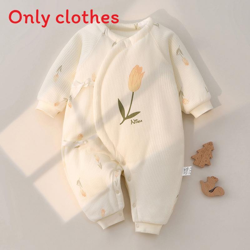 Baby Boy Girl Winter Thick Cotton Hanbok With Slipon Closure For Newborns