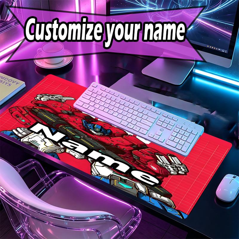 Custom Name Personalized Transformers Pattern Mousepad, Laptop PC Desk Mat, Decorative Desk Mat for Home Keyboard Pad Gift