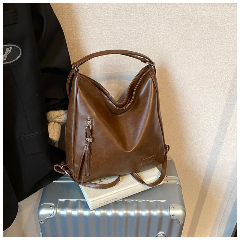 

Commuter tote bag women s large-capacity new casual shoulder bag high-end multi-functional backpack коричневый