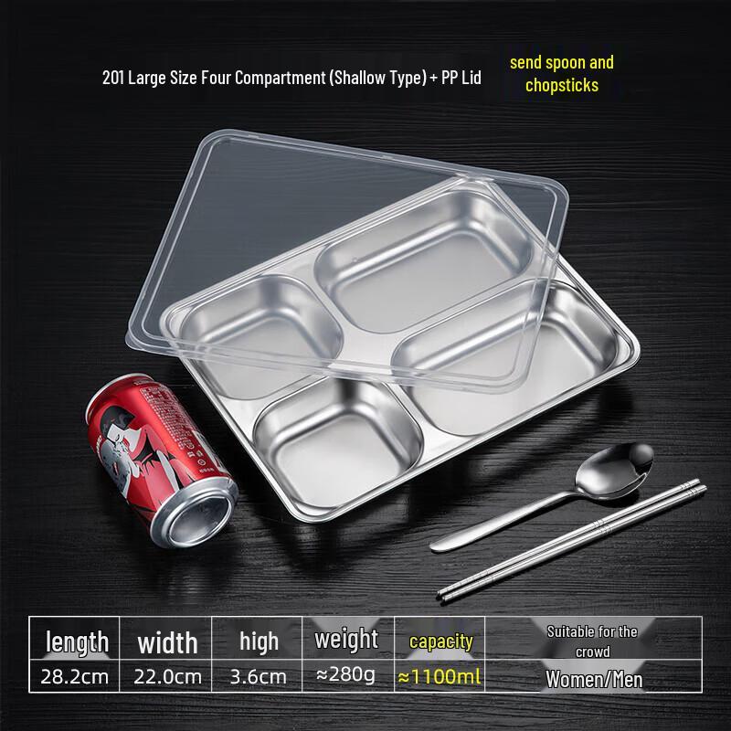 

Food-Grade 304 Stainless Steel Divided Lunch Tray