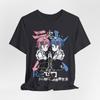 Twin Maids Re: T-shirt Grafica Anime Zero | Arte Personaggio Rosa Blu