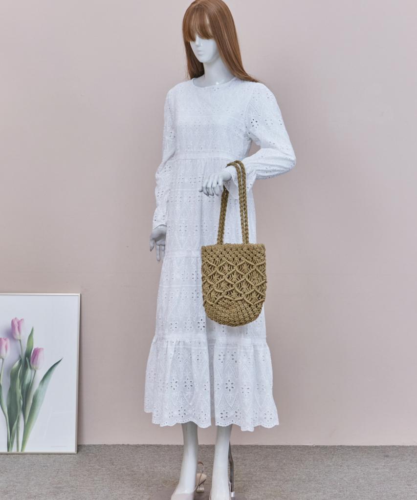 Maia Handcrafted Macrame Shoulder & Tote Bag - Khaki