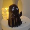 Light-Up Ghost Figurine Halloween Middle Finger Ghost Decoration Lighted Flip-off Ghost Ornament for Party Mantel Shelf Tabletop