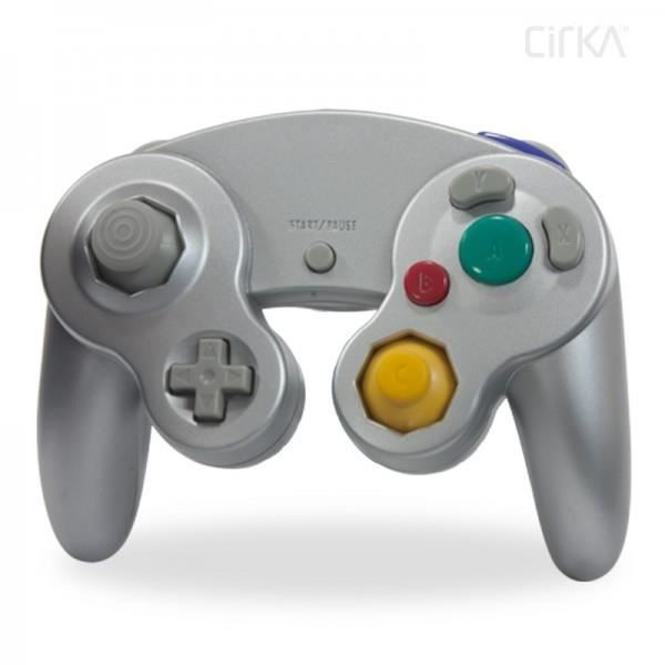 CIRKA : Silber/Silber-Gamepad für Nintendo Gamecube/Wii-Konsole