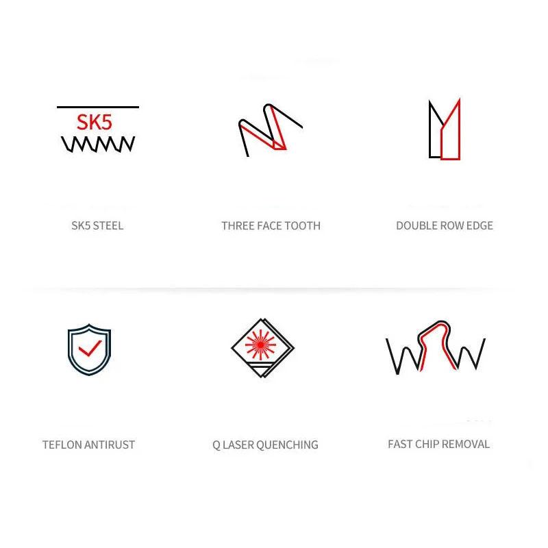 Vysoce kvalitní zahuštěná Rychlá ruční dřevoobráběcí pila skládací ruční pila pila kácení stromů kácení stromů opravy větví Dřevořezné nástroje pro řezání